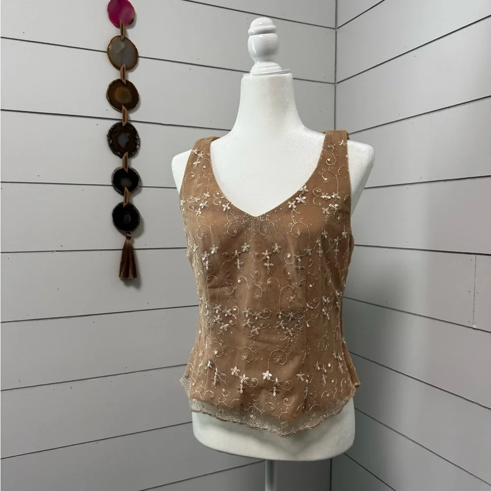 Elegant Vintage 2 Piece Tank & Sheer Cardigan Set - Picture 2 of 4